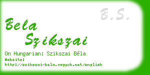 bela szikszai business card