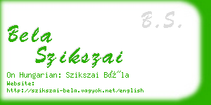 bela szikszai business card